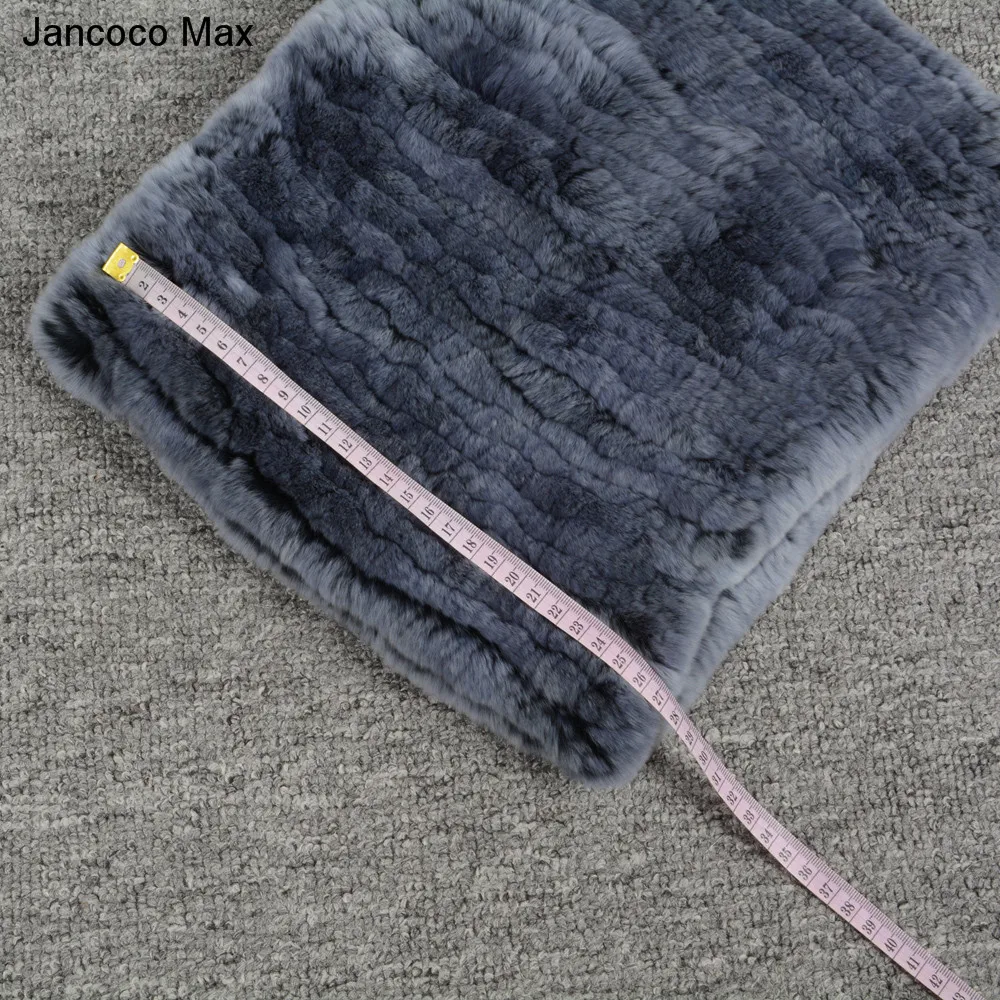 Jancoco Max 2019 новые зимние натуральная кролика рекс шаль женский шейный платок мягкой Одежда высшего качества шарф шеи Теплый S7127