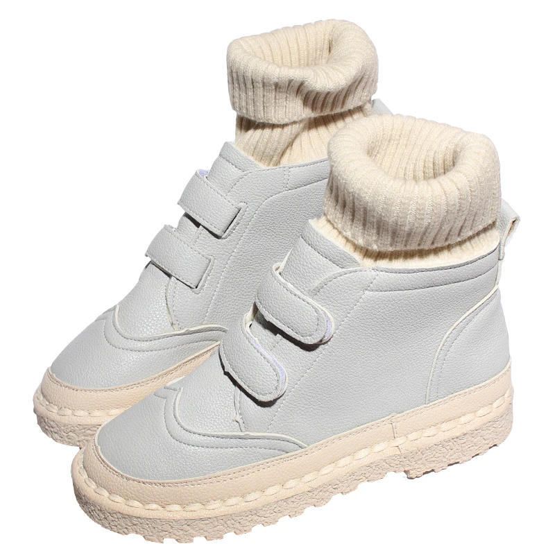 

Winter New Nice Retro Literary Flat Boots Short Wild Wool Mouth Martin Boots College Wind Warm And Comfortable Cotton Shoe Women