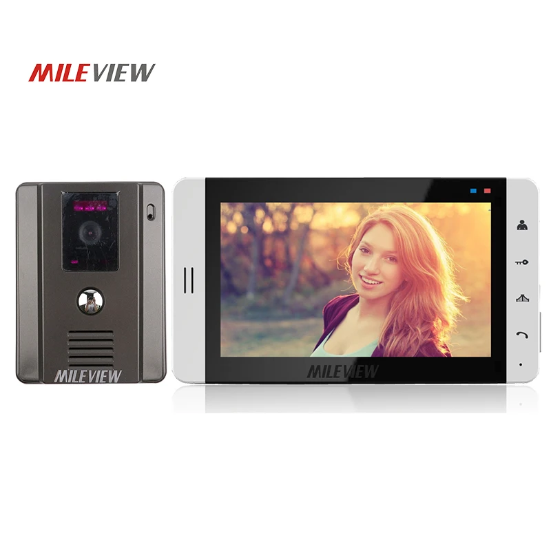 

FREE SHIP Home Security Wired 7" Color Video Door Phone Intercom System / Kit 1 White Touch Monitor + 1 Doorbell Camera In Stock