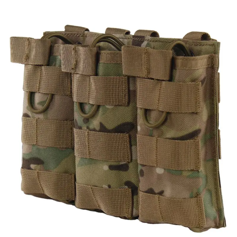 

Tactical MOLLE Triple Open-Top Magazine Pouch FAST AR M4 FAMAS Mag Pouch Military Paintball Equipment TX005