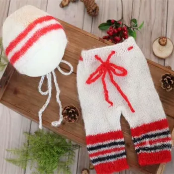

Newborn Boy Baseball Romper Set Soft Baby Girl Hat Newborn Boy Pants Handmade Baby Oufits Christmas Photography Props