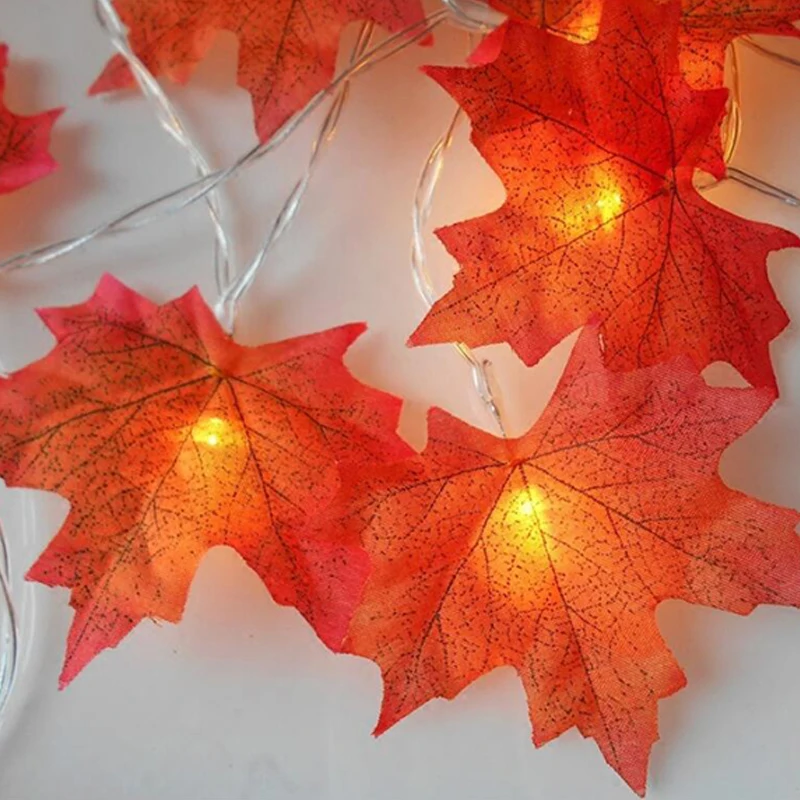 Led Light String Maple Leaf Fairy Garland String Light 1234M AA Battery Operated Fall Garden Home Christmas Tree Lighting (4)