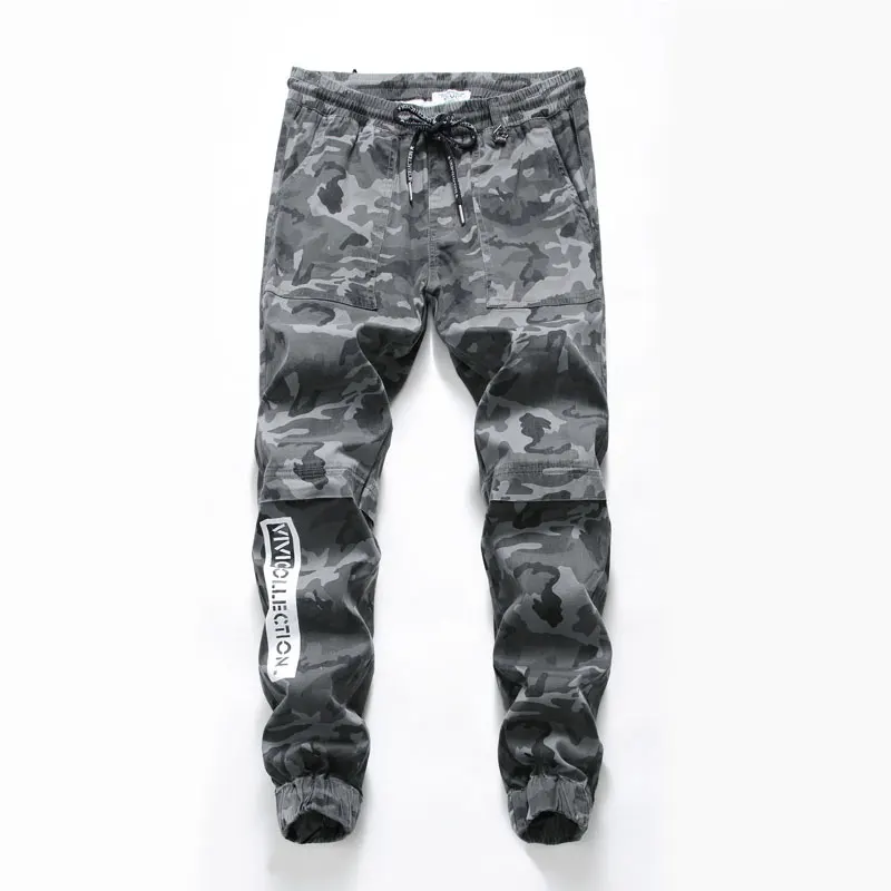 

Fashion Streetwear Men Joggers Pants Japanese Style Loose Fit Gray Camouflage Military Trousers hombre Hip Hop Cargo Pants homme