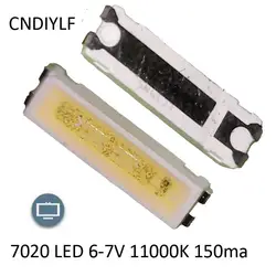 Оригинальный Сеул 7020 smd led 6-7 В 11000 К 150ma 100 шт./лот специальные ТВ подсветкой Быстрая доставка через China Post registered Air Mail