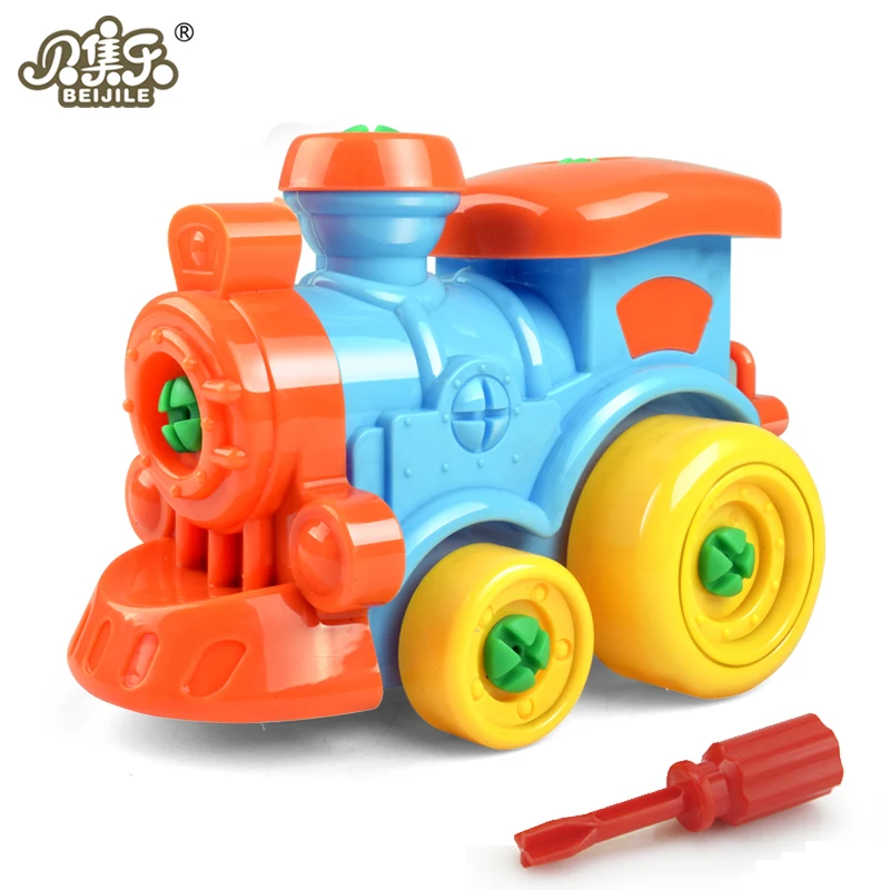 Early Learning Education DIY Screw Installed Plastic Disassembly Train Kids Toys for Children Jigsaw |