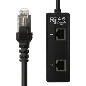 

New 1 To 2 LAN Ethernet Network RJ45 Plug Splitter Cable Extender Connector Adapter for Computer Network Connector C26