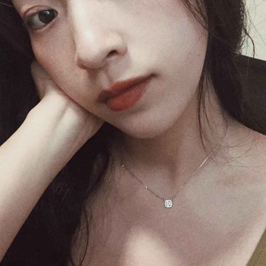 

925 sterling silver Crystal cz tiny cute pendant necklace fashion women Simple gold jewelry choker charm necklace Accessary