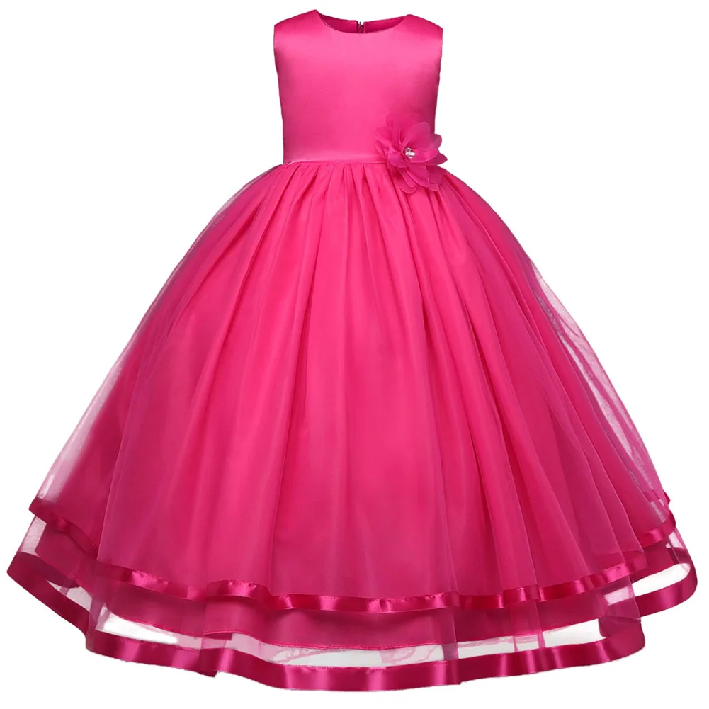 Girl Flower Dress Kids Party Wear Sleeveless Clothing Girl Wedding Dresses Children s Ball Prom