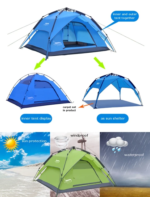 Amazon.co.jp: デザート & キツネ自動Tent3-4人のキャンプテント