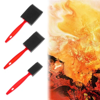 

5PCS/SET New Black Red Painting Brush Sponge Foam Plastic Handle Art Craft Drawing Graffiti Tools Home