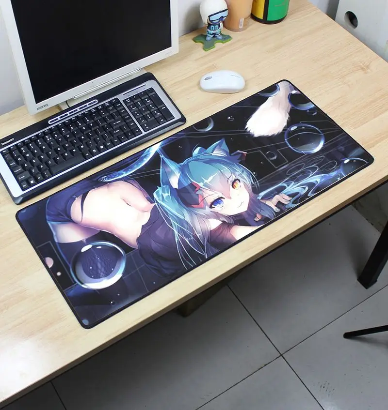 Коврик для мыши Hatsune Miku, 700x300 мм, игровой коврик для мыши, геймерский коврик для мыши, дешевый коврик, клавиатура, компьютерная мышь, лучшие игровые коврики