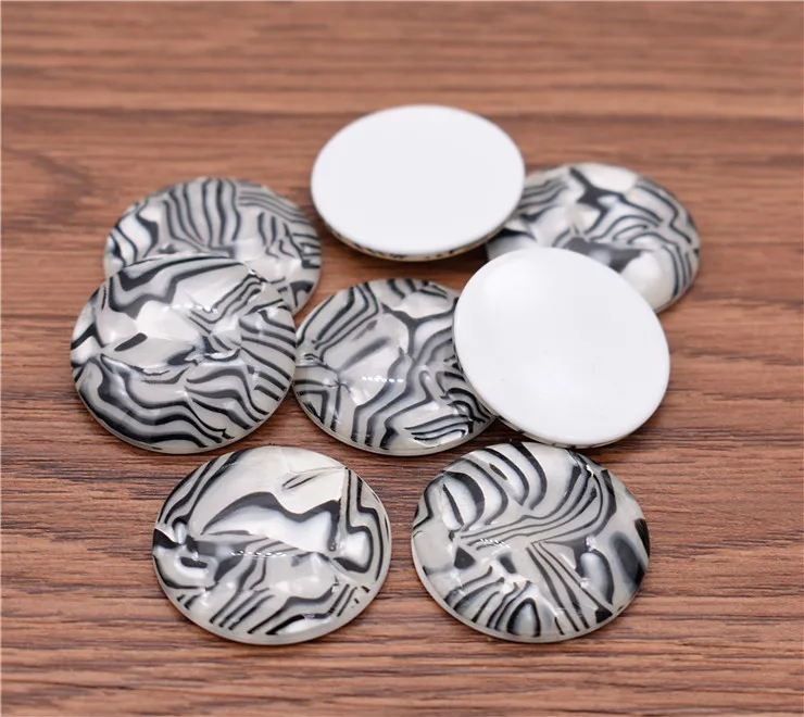 

5pcs/lot 20/25/30mm New Fashion Black Pattern Resin Cabochons Pattern Jewelry Accessories Supplies