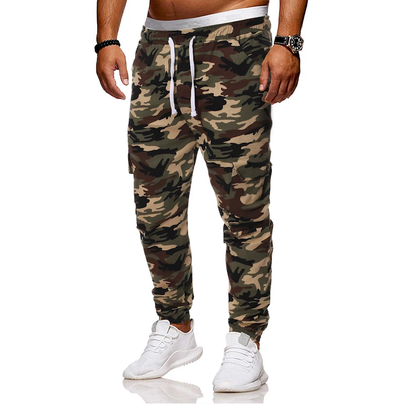 

Men's Pants New Pencil Military Trousers Sports Street wear Camouflage Joggers Drawstring Full Length Loose Men's Cargo Pants
