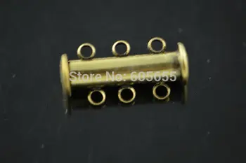 

Antique Bronze 3 Loops Magnetic Tube Necklace Clasps Fit Multi Rows Fashion Jewelry Making 3 Rows Necklace Clasps