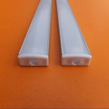 Алюминиевый профиль с плоским опаловым матовым рассеивателем для светодиодной ленты, светильник. 1 м/шт. 10 м/лот