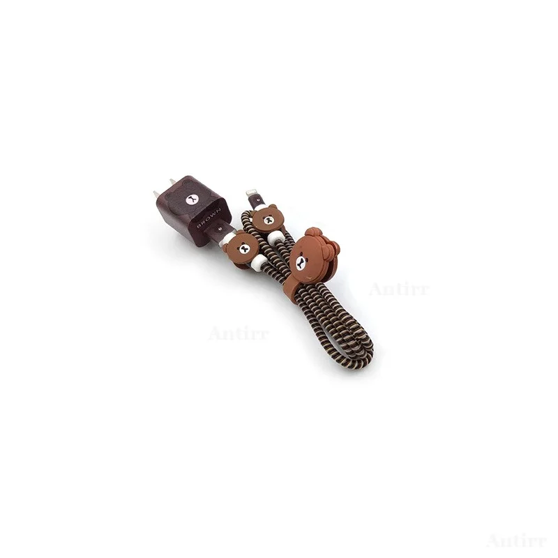 Хороший подарок милый мультфильм USB кабель наушники протектор набор с кабелем Стикеры для намотки Спиральный шнур протектор для iphone 5 6 6s 7plus - Цвет: Cable Winder