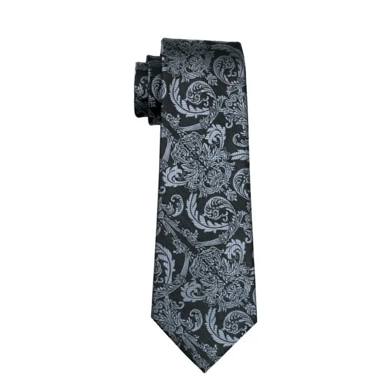 LS-822, мужской галстук, черный, Пейсли, шелк, классический, Barry. Wang, галстук, Hanky, запонки, набор для мужчин, официальный, Свадебный, для вечеринки, для жениха