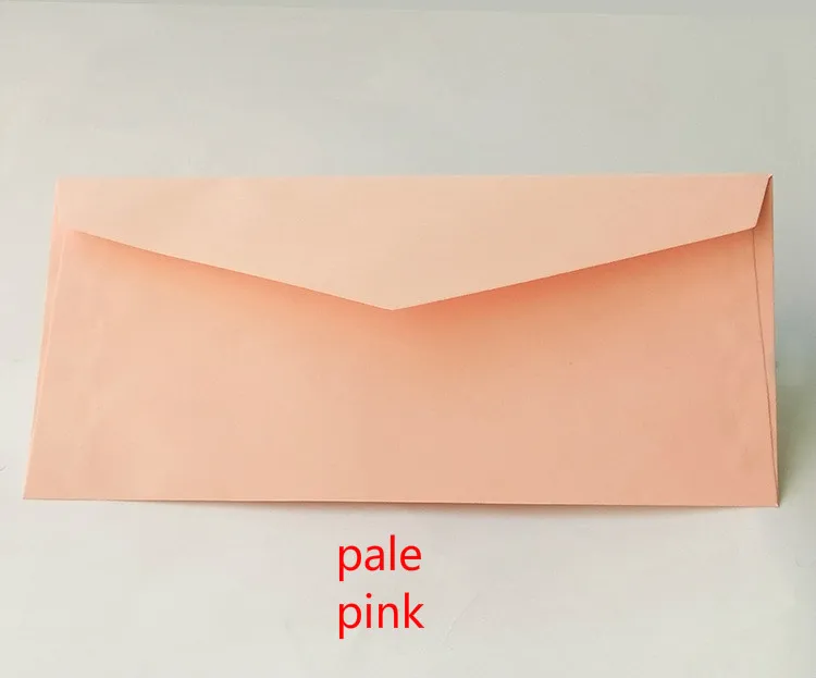 100 шт./лот 5 номер Подарочные Бумажные Крафт-визитная карточка конверт 220*105 мм сечение Западной Стиль Треугольники печать красный конверт - Цвет: pale pink