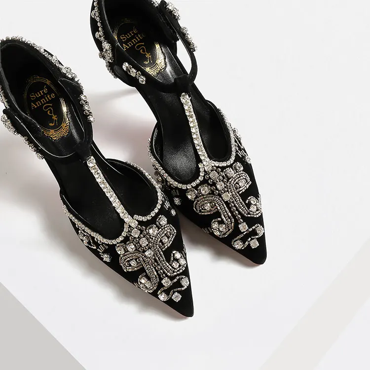 

Type 2016T with Rhinestone Sandals Heels fine with Europe shoes handmade custom diamond shoes