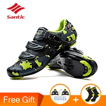 Santic/Новинка года; Мужская обувь для шоссейного велоспорта; кроссовки для шоссейного велосипеда; Мужская обувь из искусственной кожи для езды на открытом воздухе; 3 цвета