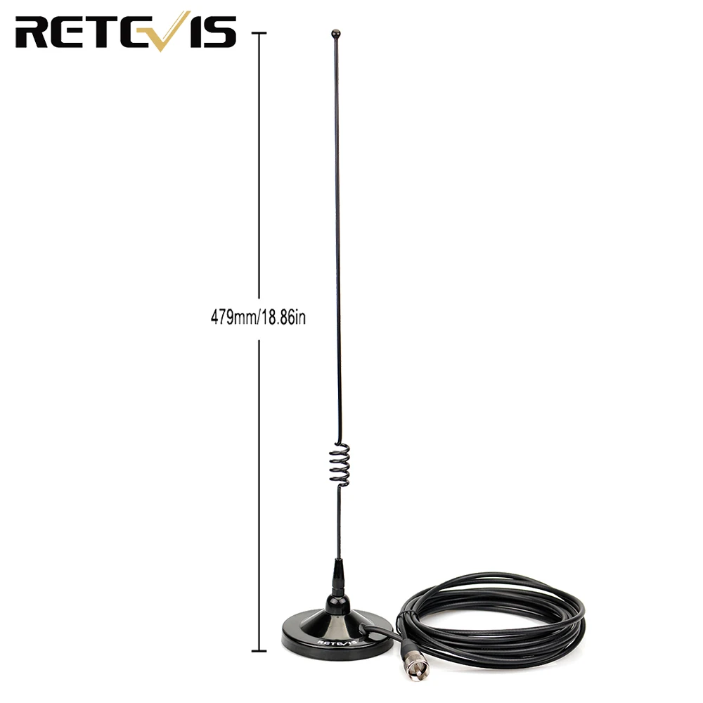 Retevis MR100 Mobile Magnet mount & antenna combination SL16/PL259 for Mobile Car Radio C9058A afbeelding