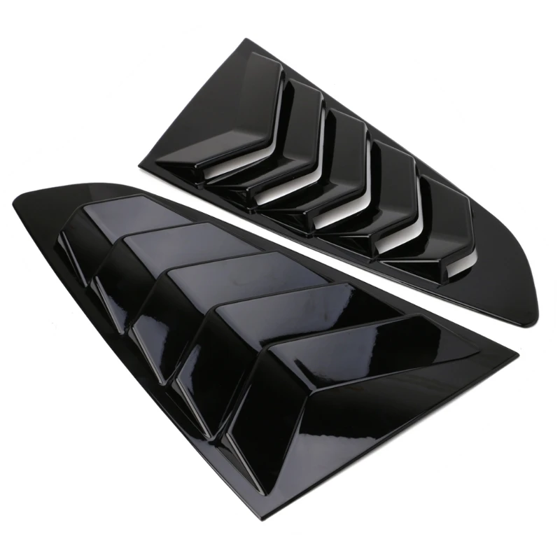 

2Pcs Bright Black Vents Window Louver Car Scoop Cover For Ford Mustang 2015-2017