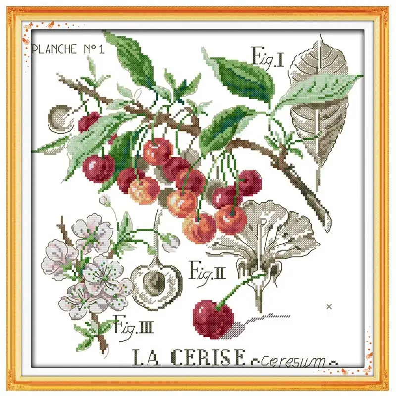 

Shadows of flowers Rose Poppy Cherry counted Cross Stitch 11CT 14CT Cross Stitch Set Cross-stitch Kit Embroidery Needlework
