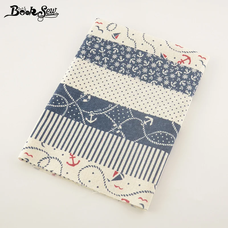 

Booksew Sea Anchor Design Home Textile Cotton Linen Fabric Sewing Tissu For Tablecloth Pillow Bag Curtain Cushion Decoration