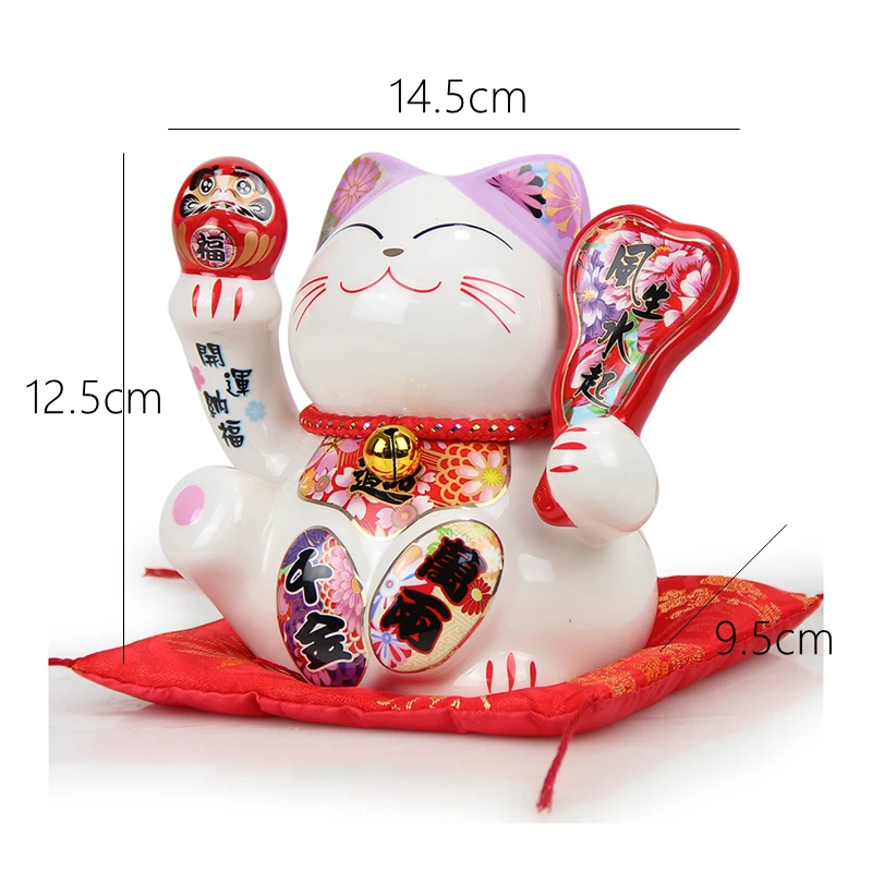 5 дюймов керамика Maneki Neko орнамент Lucky Cat Копилка японская Фортуна кошка фэн шуй статуэтка свадебный подарок