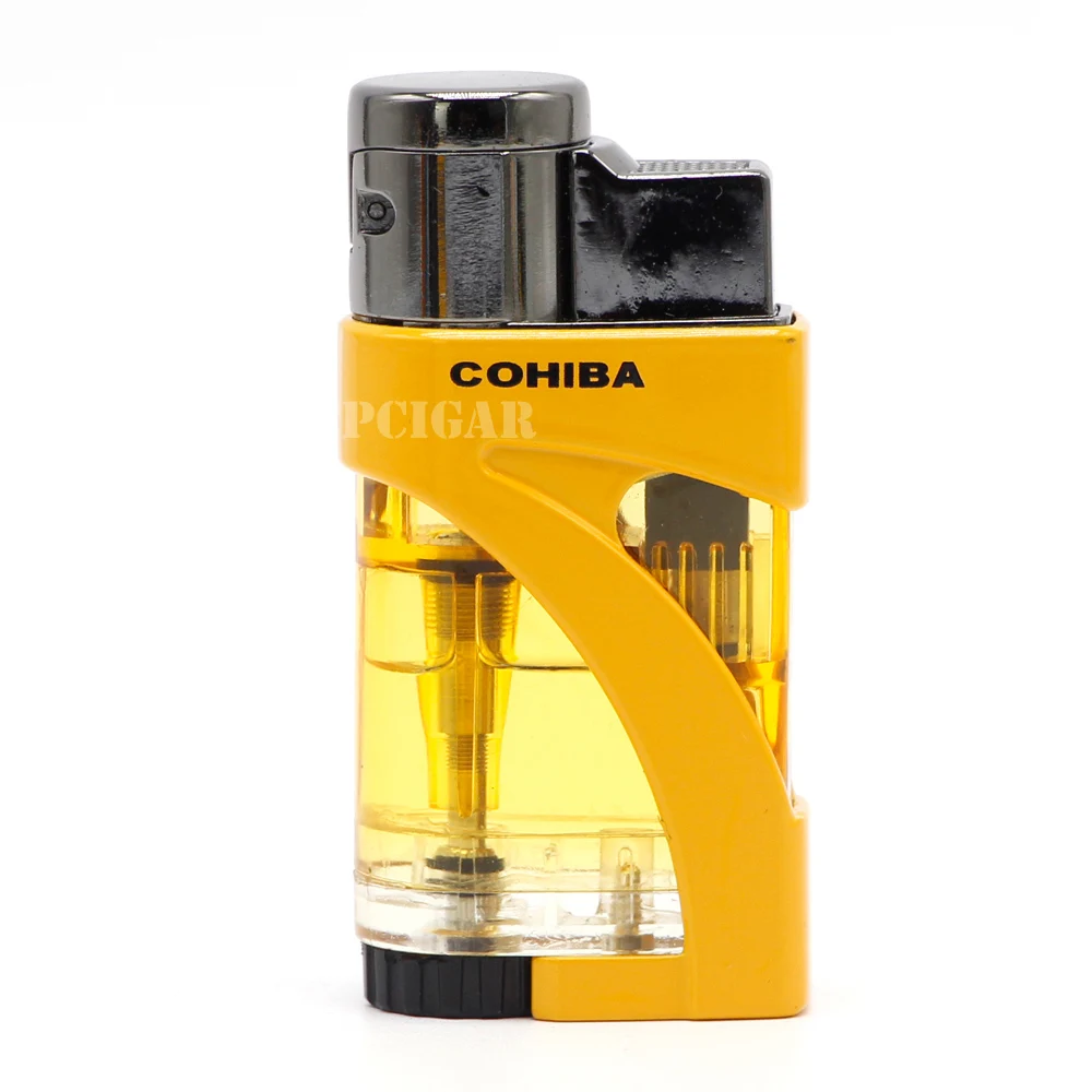 COHIBA Lighter Jet 2 Torches Butane Gas Flame Metal Plastic Lighter