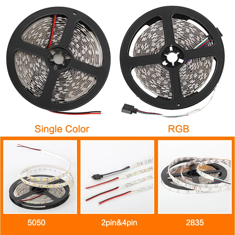 Светодиодная лента RGB 5 м 5050 12 В водонепроницаемый гибкий светодиодный светильник