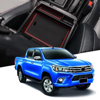 

Car Styling Plastic Interior Central Armrest Storage Box Holder Organizer Tray For Toyota Hilux Revo 2016 2017 2018