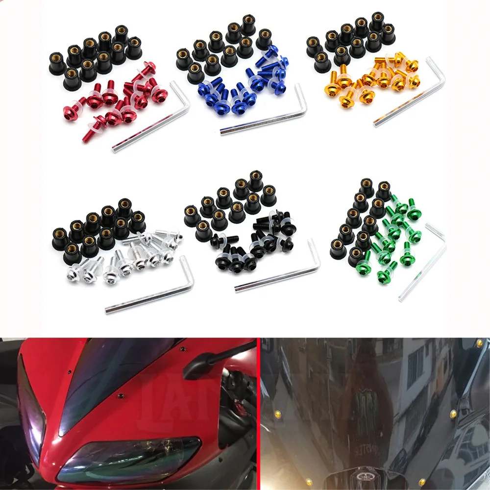 

10 Pieces/Lot M5 Universal Windscren Bolts Windshield Screw Nuts Faring Nuts Cafe Racer For Triumph Yamaha Honda Benelli Suzuki