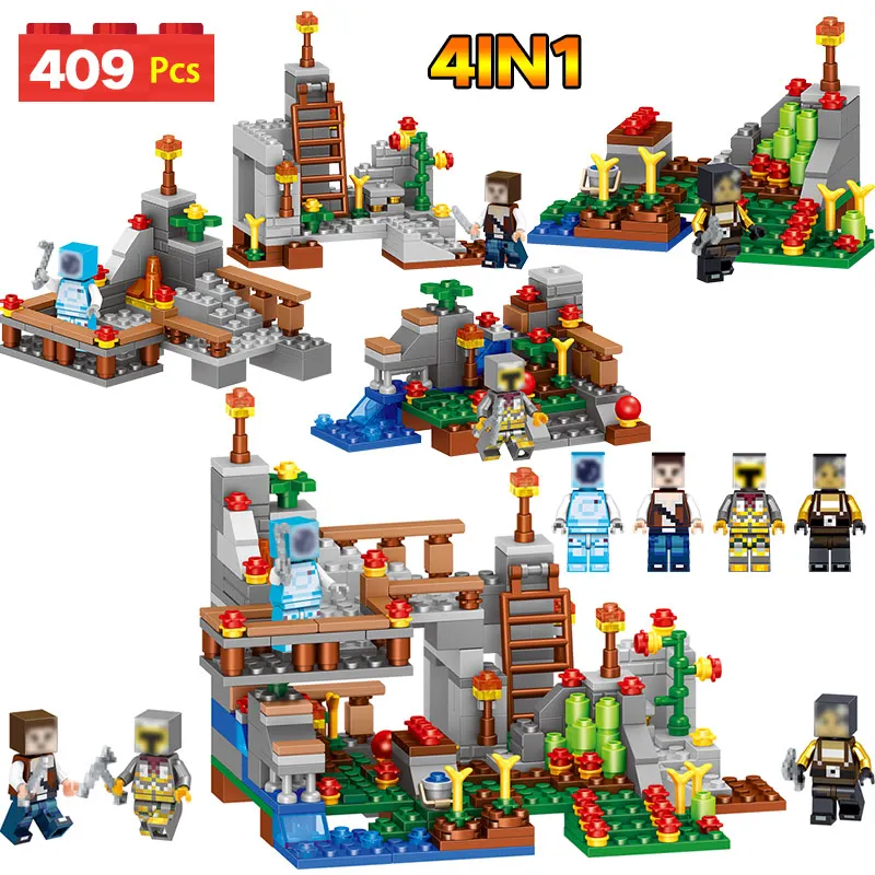 

409PCS Designer Blocks Technic Compatible LegoINGLYS Minecrafted Module Village Educational Bricks Toys for Children