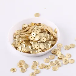 Matte Color PVC Loose Sequin Paillettes for Crafts & Garment Accessories (10g/Pack, 6mm Round Cup) (Matte Light Gold)