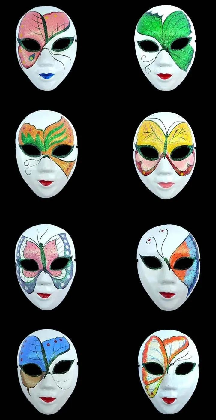 Paper Pulp Butterfly Full Face Mask Handmade Decorating Masquerade