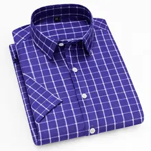 Новая модная мужская клетчатая Повседневная рубашка Летняя одежда с коротким рукавом деловая легкая тонкая мягкая рубашка с принтом