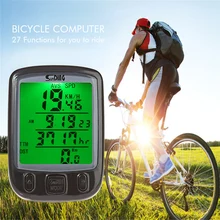 SunDing SD-Computadora de La Bicicleta Bike Computer Velocímetro de Ciclo Impermeable Del Odómetro 563A Multifunción con PANTALLA LCD luz de Fondo Verde