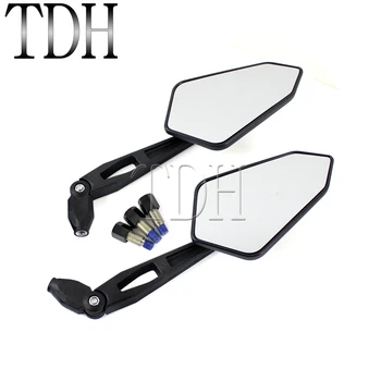 

Free Shipping Motorcycle Handlebar Black Rear View Side Mirror Rearview Mirrors And M8/M10 Adapter For Honda Kawasaki Yamaha