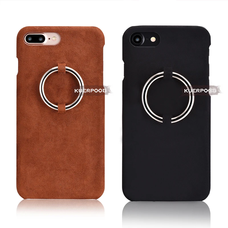 Fashion Simple Phone Cases For iPhone 6 7 6s Plus PC Hard Velboa Touch With Circular Ring Apple 7plus Back Cover Cool Coque |