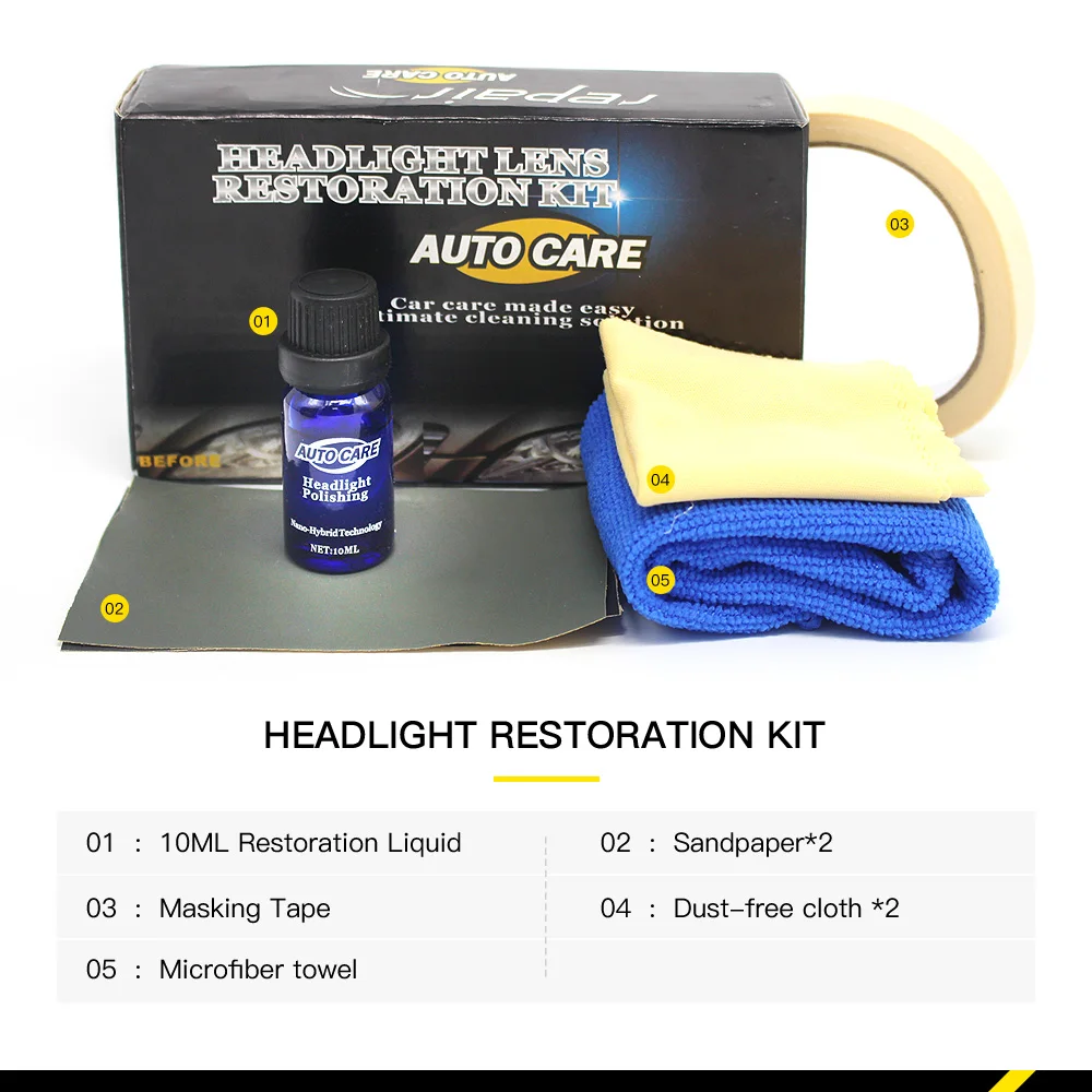 10ML Car polish Len Restoration Kit Headlamp Brightening Headlight Repair Lamp Renovation Agent Paint Care Car Accessories