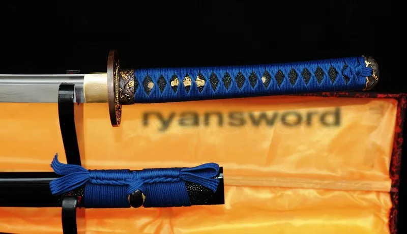 Ручная работа дамасский сложенный стальной луч КОЖИ Сая японский самурайский меч катана