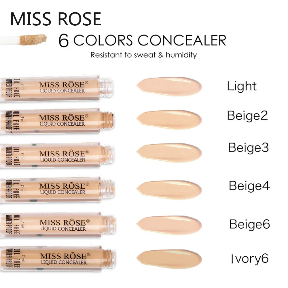 

MISS ROSE Brand 6 Full Cover Concealer Base Makeup Cosmetic Color Face Foundation Cream Waterproof Natural Liquid Foundation