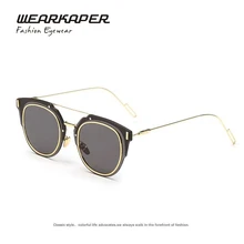 WEARKAPER New Brand Design Women Sunglasses Vintage Round Sunglasses Metal Frame Men Classic Eyewear Oculos De Sol