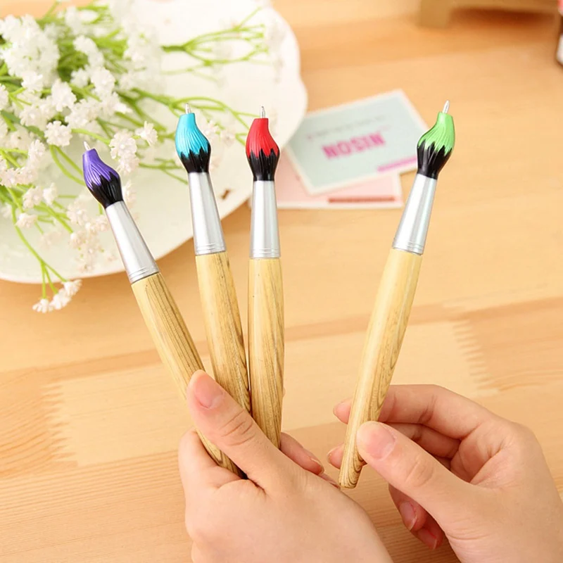 

1 Piece Cute Kawaii Wooden Ballpoint Pen Creative 1.0mm Blue Ink Pen Stationery Gift Office School Supply Writing Tools