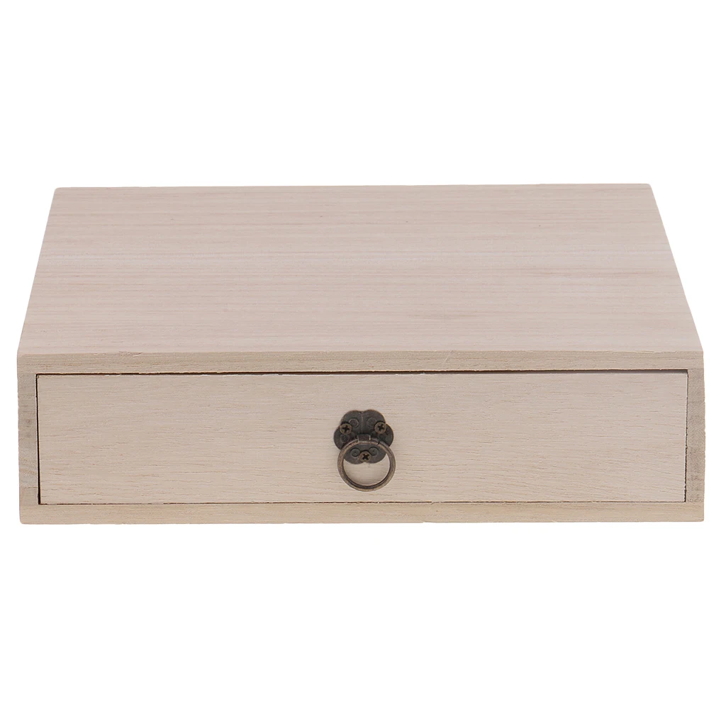 Wooden Storage Drawer Home Storage Box Jewelry Organizer Wood Tea Chest Box