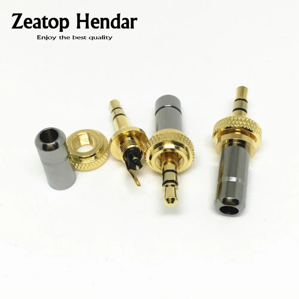 

4Pcs New High Quality Mini 3.5mm 3Pole Screw Locking Stereo Jack Plug DIY Soldering Connector Silver