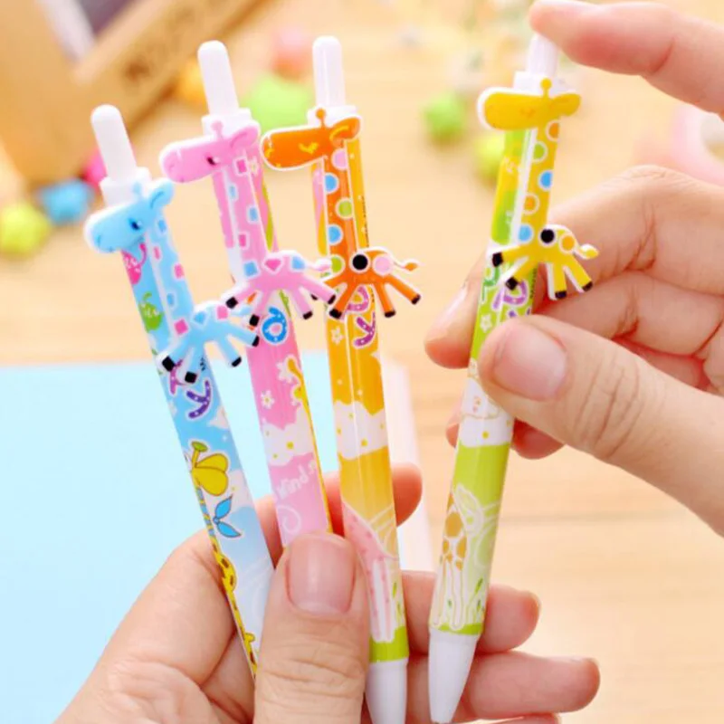 Прекрасный 20 шт./лот Жираф Форма Шариковые ручки Офисные школьников приз подарки Рождество подарок перо