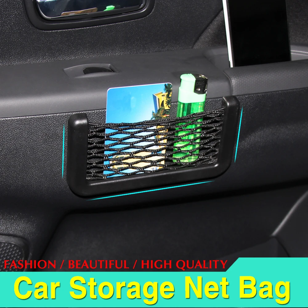 

Car Net Bag Car Organizer Nets 15X8cm Automotive Pockets With Adhesive Visor Car Syling Bag Storage for tools Mobile phone