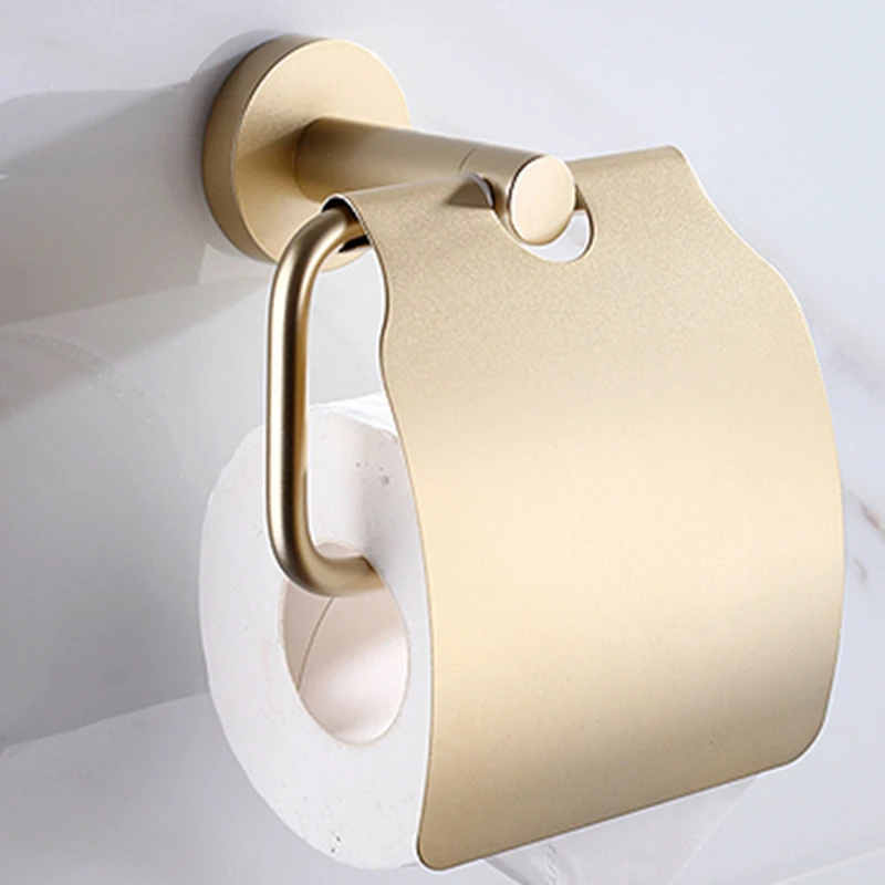

Golden Pendant Toilet Paper Holder Bathroom Hardware Set Stainless Steel Paper Towel Rack Champagne Gold Toilet Roll Holder
